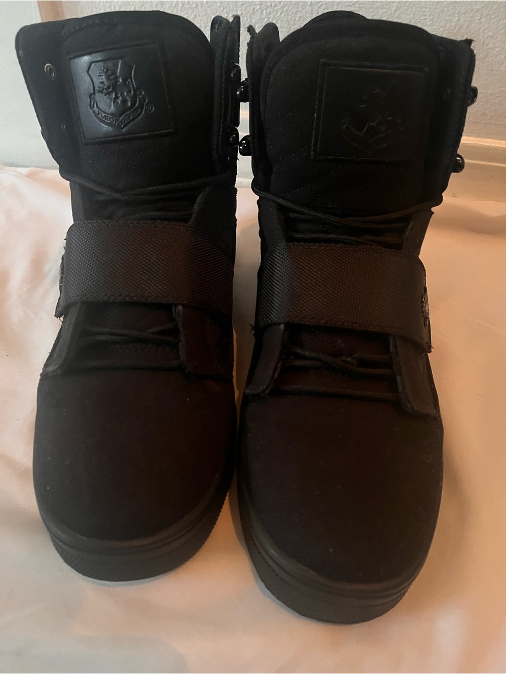 Men's Black High-Top Strap Sneakers — Classic Urban Style